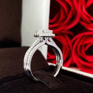 Fashion Women Wedding Rings Geometric Shaped Paved Sparkling Cubic Zirconia Accessories n201