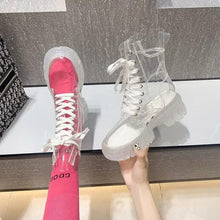 Load image into Gallery viewer, Fashion Women Transparent Platform Boots Waterproof Ankle Boots m29 - www.eufashionbags.com