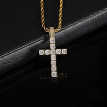 Carica l&#39;immagine nel visualizzatore di Gallery, Luxury Cross Pendant Necklace for Women Sparkling Cubic Zirconia Long Necklace