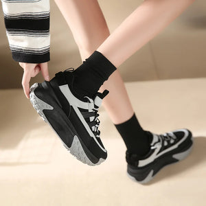 Spring Autumn Women Platform Sneakers Chunky Breathable Shoes Wedge Sports Dad Shoes