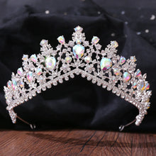 Load image into Gallery viewer, Luxury Silver Color AB Crystal Bridal Tiaras Crown Headband Wedding Hair Jewelry l29