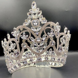 Luxury Crown Crystal Large Round Queen Wedding Hair Accessories y109