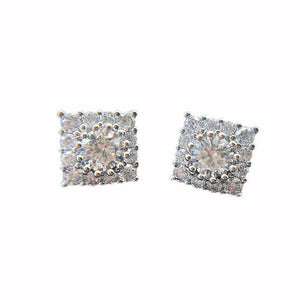 Square Shaped Stud Earrings for Women Cubic Zirconia Jewelry he170 - www.eufashionbags.com