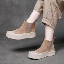 Carica l&#39;immagine nel visualizzatore di Gallery, Handmade Genuine Leather Women&#39;s Boots Round Toe Ankle Boots q136