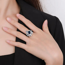 画像をギャラリービューアに読み込む, 925 Sterling Silver Adjustable Ring for Women Full Cubic Zirconia Party Accessories High quality Jewelry