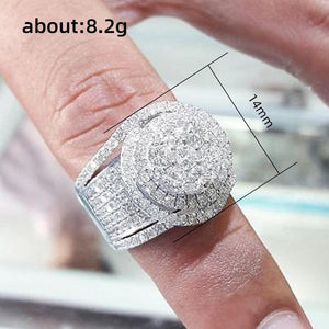 Trendy Women Rings Full Bling Iced Out Cubic Zircon Rings hr221 - www.eufashionbags.com