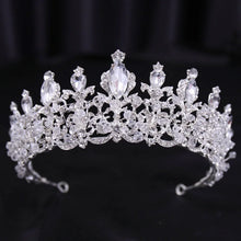 Laden Sie das Bild in den Galerie-Viewer, Luxury Diverse Silver Color Crystal Crowns Bride tiara Fashion Queen For Crown Headpiece Wedding Hair Jewelry Accessories
