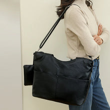 Cargar imagen en el visor de la galería, Big Black Shoulder Bags for Women Large Hobo Shopping Sac Quality Soft Leather Crossbody Handbag Travel Tote Bag