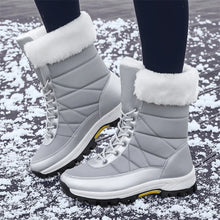 Laden Sie das Bild in den Galerie-Viewer, Women Snow Boots Warm Plush Comfortable Platform Shoes Lace-up Mid-Calf Boots