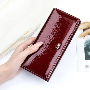 Women's Genuine Leather Wallets Long Clutches Bags for phone Coin Purse Card Holders Money Bag