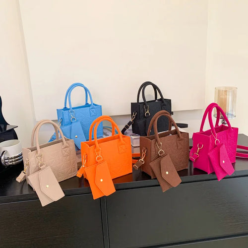 2023 New Zipper Messenger Bag Solid Color Felt Women Shoulder Bag Luxury Designer Handbag Casual Crossbody Bags for Women