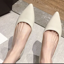 Load image into Gallery viewer, Woman Closed Back Snug Shoes Low Heels 2cm Null Pumps Pointy Toe Slip-On Red Black Beige Narrow Feet Seam Mocasines 34-43 25cm