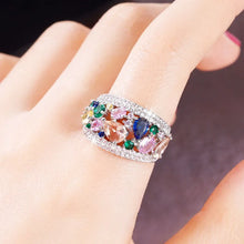 Load image into Gallery viewer, Rainbow Cubic Zirconia Rings For Women Wedding Accessories Luxury Trendy Rings