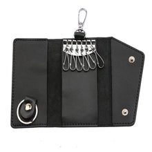 Laden Sie das Bild in den Galerie-Viewer, Genuine Cow Leather Housekeeper Holders Keychain Key Holder Bag Case Unisex Wallet Cover a96