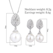 Charger l&#39;image dans la galerie, White Pearl Pendant Necklace for Women Tassel Jewelry Earrings 2024 Dress Accessories Wedding Gift