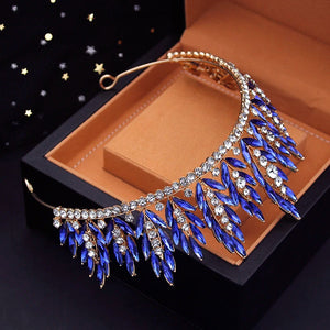 Luxury Forest Crystal Wedding Crown Royal Tiaras Headdress for Princess Bridal Diadem Evening Head Jewelry