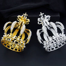 画像をギャラリービューアに読み込む, Baroque Royal Queen King Cross Tiaras and Crowns for Bridal Wedding Crown Headdress