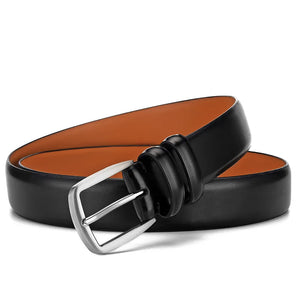 Genuine Leather Men's Belts For Jeans Strap Pin Buckle Cowskin Belt