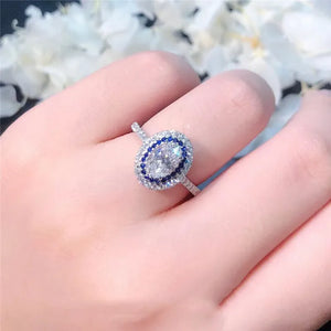 Luxury CZ Rings Oval Shaped Women's Wedding Rings Fashion Modern Accessories t58