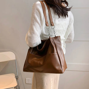 Large Vintage Shoulder Bags for Women  PU Leather Handbags Travel Tote Purse z93