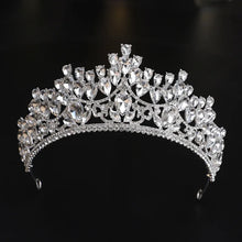 画像をギャラリービューアに読み込む, Silver Color Crystal Crowns And Tiaras Baroque Vintage Crown Tiara For Women