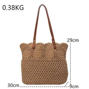 2024 New Summer Large Tote Bag Women Shoulder Bag Handmade Woven Bag a171