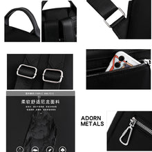 Carica l&#39;immagine nel visualizzatore di Gallery, Fashion Women Backpack Soft Nylon Design Touch Multi-Function Travel Knapsack Purse a21