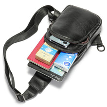 Cargar imagen en el visor de la galería, Men&#39;s Shoulder Bag Cowhide Leather Sling Bag Male Side Pouch Cross Bag Chest Bag Travel Slingback For iPad 7.9 Inch
