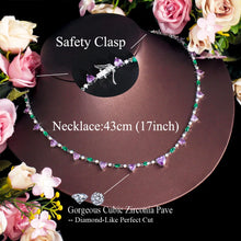 Laden Sie das Bild in den Galerie-Viewer, Heart Shape Cubic Zirconia Choker Chain Link Tennis Necklace b139