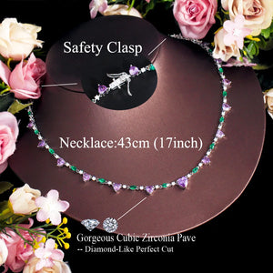 Heart Shape Cubic Zirconia Choker Chain Link Tennis Necklace b139