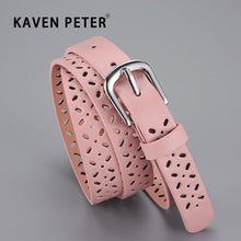 Laden Sie das Bild in den Galerie-Viewer, Fashion Women Pu Leather Dress Belt For Women Hollow Out Strap High Quality Trouser Pink Belts