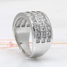 Charger l&#39;image dans la galerie, Silver Color Three-Lines CZ Rings Luxury Wedding Jewelry for Women hr59 - www.eufashionbags.com