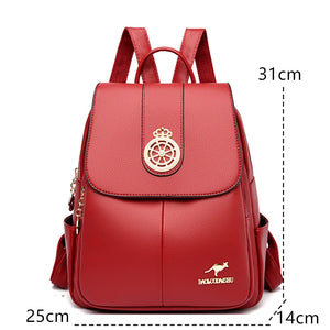 Luxury Leather Women Backpack Rucksack Travel Women's Travel Backpack Shoulder School Bag a16