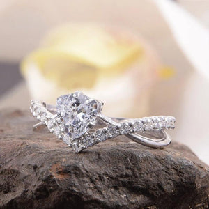 Fashion Triangular Cubic Zirconia Women Rings Eternity Wedding Jewelry t02 - www.eufashionbags.com