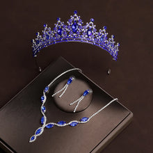 Load image into Gallery viewer, Bridal Crown 3-piece Set of Artificial Crystal Romantic Birthday