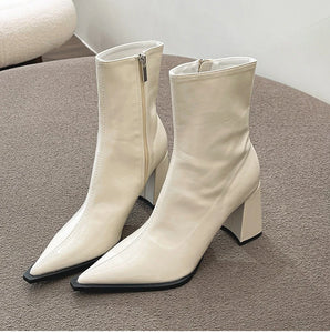 Fashion Winter Ankle Boots Back Zippers Pointed Toe Short Plush Short Boots h22