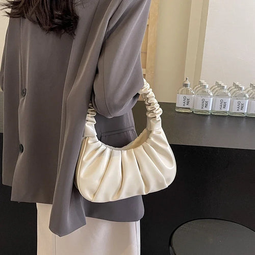 Small Bags for Women 2024 Luxury Fashion Short Handle Handbags and Purses Trend Purple Shoulder Bag