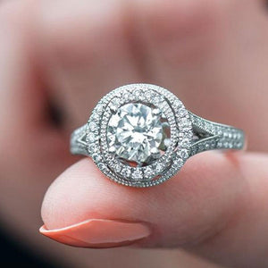 High quality silver color Zirconia engagement wedding ring for women mr09 - www.eufashionbags.com