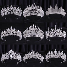 画像をギャラリービューアに読み込む, Luxury Diverse Silver Color Crystal Crowns Bride tiara Fashion Queen For Crown Headpiece Wedding Hair Jewelry Accessories