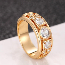 Load image into Gallery viewer, Geometric CZ Gold Color Rings for Women Fashion Versatile Wedding Bands t07 - www.eufashionbags.com