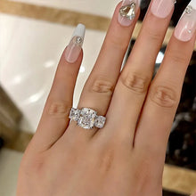 Charger l&#39;image dans la galerie, Geometric Cubic Zirconia Crystal Rings for Women Temperament Wedding Accessories n208