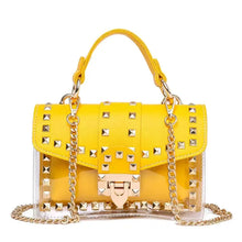 Load image into Gallery viewer, 2022 New Chains Rivet Women Handbags Small White Black Pink Yellow Blue Pvc Hasp Handbags Summer Soft Shoulder Bags Cross Body
