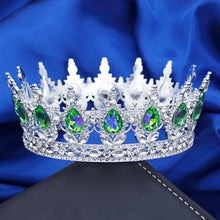 Laden Sie das Bild in den Galerie-Viewer, Baroque Royal Queen King Round Tiaras and Crowns for Bridal Wedding Crown Headdress Diadem Birthday Gift