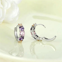 Load image into Gallery viewer, Purple Cubic Zircon Hoop Earrings for Women Luxury Charming Wedding Party Accessories t22 - www.eufashionbags.com