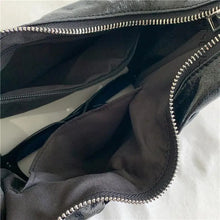 Carica l&#39;immagine nel visualizzatore di Gallery, Silver Ruched Women&#39;s Handbag Drawstring Zipper Half Moon Underarm Hobo Soft Purse Luxury Party Shoulder Bags