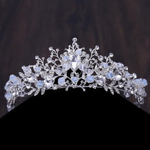 Load image into Gallery viewer, Luxury Silver Color Bridal Headpiece Necklace Earrings Rhinestone Crown Set bj50 - www.eufashionbags.com