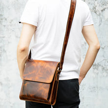 Cargar imagen en el visor de la galería, Men&#39;s Leather Bag Casual Shoulder Bag Genuine Leather bolsas Flap Men&#39;s Desinger Messenger Bags Male 7433