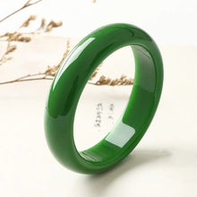 Cargar imagen en el visor de la galería, Natural Green Jade Bangle Bracelet Genuine Hand-Carved Fine Charm Jewellery