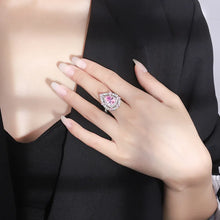 Cargar imagen en el visor de la galería, Luxury Women&#39;s Finger Rings for Party Sparkling Red Water-drop Cubic Zirconia Style Accessories