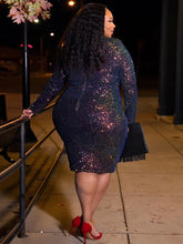 画像をギャラリービューアに読み込む, Chic Elegant Women Dresses Ladies Sequin Dress Slinky Plus Size Sexy Dress 30th Birthday Party Supplies Wholesale Dropshipping